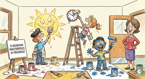 Tanműhelyek festése